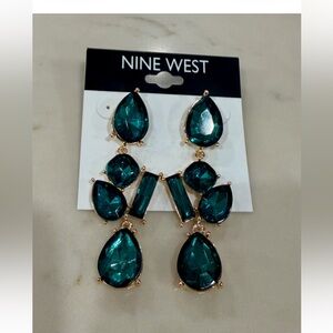 NEST Fragrances Gold and Teal Statement Earrings